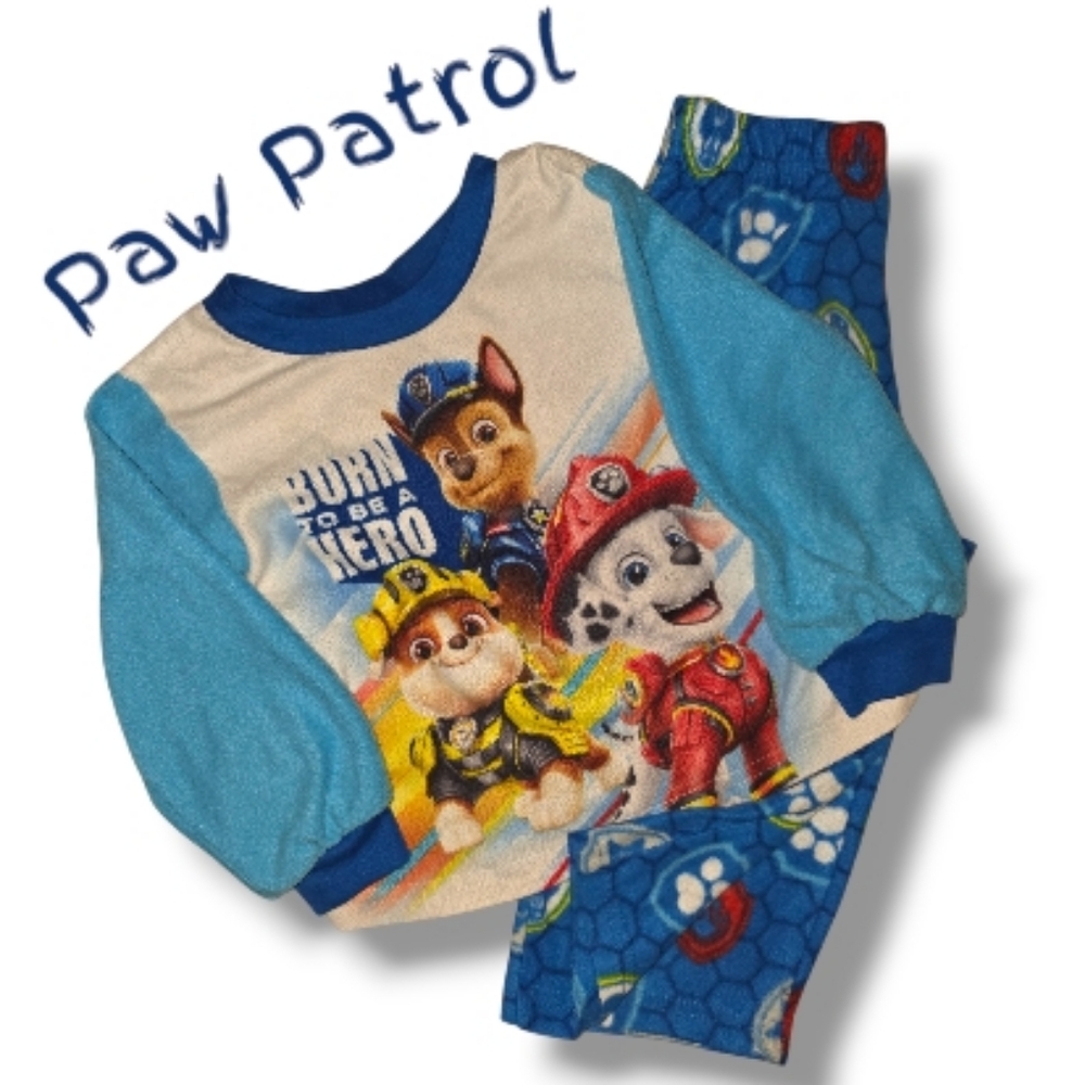 💥4/$25 Nickelodeon Paw Patrol Blue and Red Toddler Fleece Pajama Set, Size: 2T
